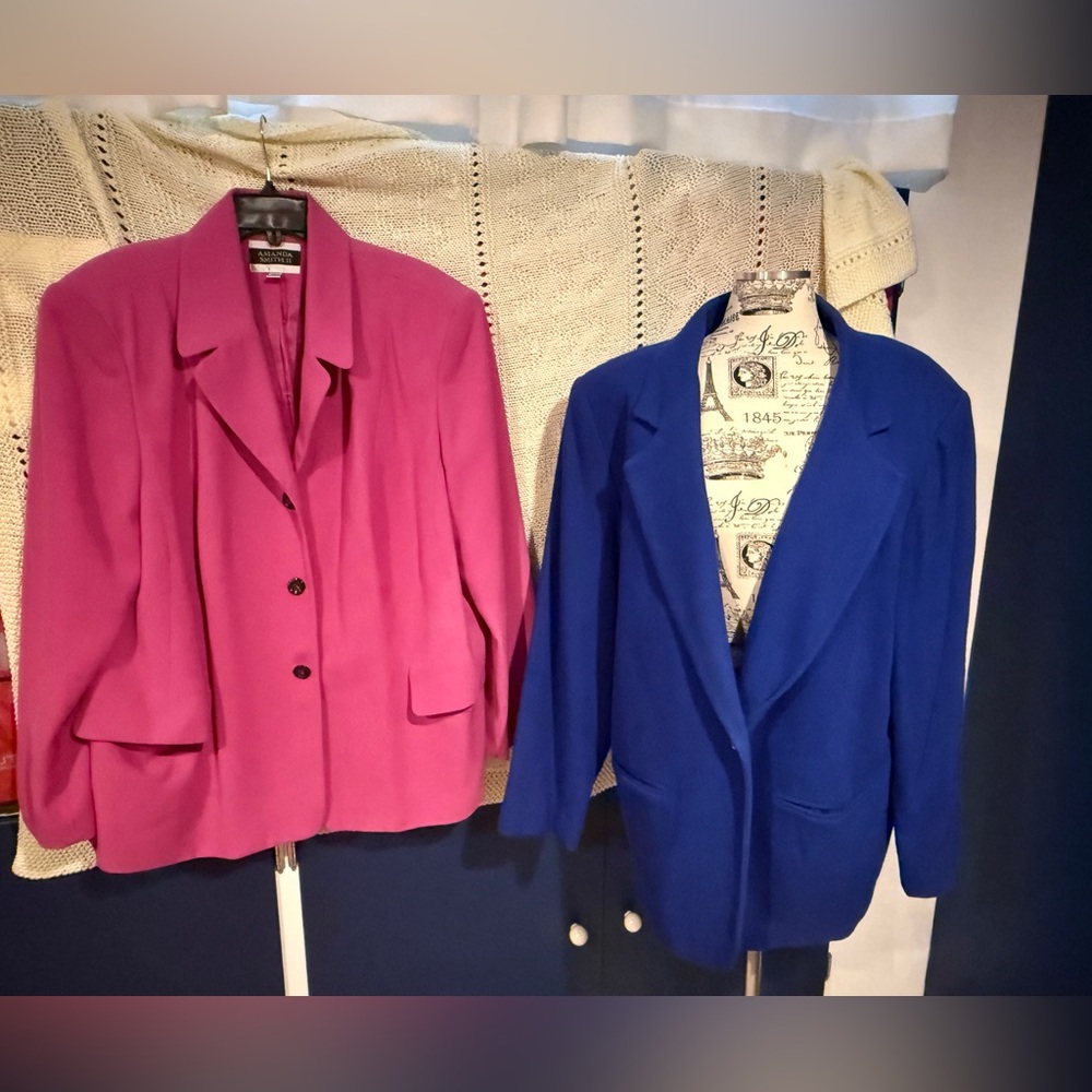 Women’s Vintage Plus size Vibrant Pink and Bold Blue Blazers